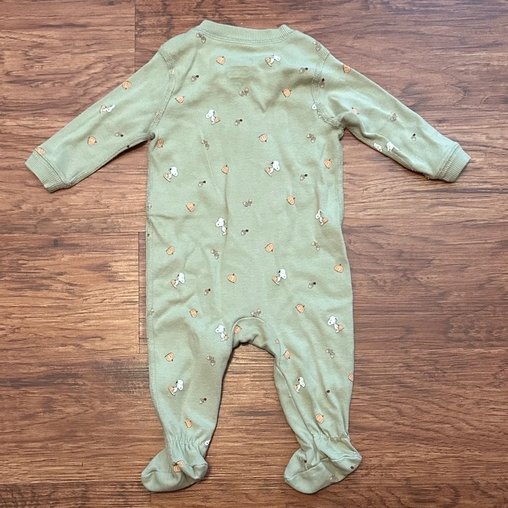 Snoopy Fall Baby Footie Sleeper NWOT Size 3-6 Months